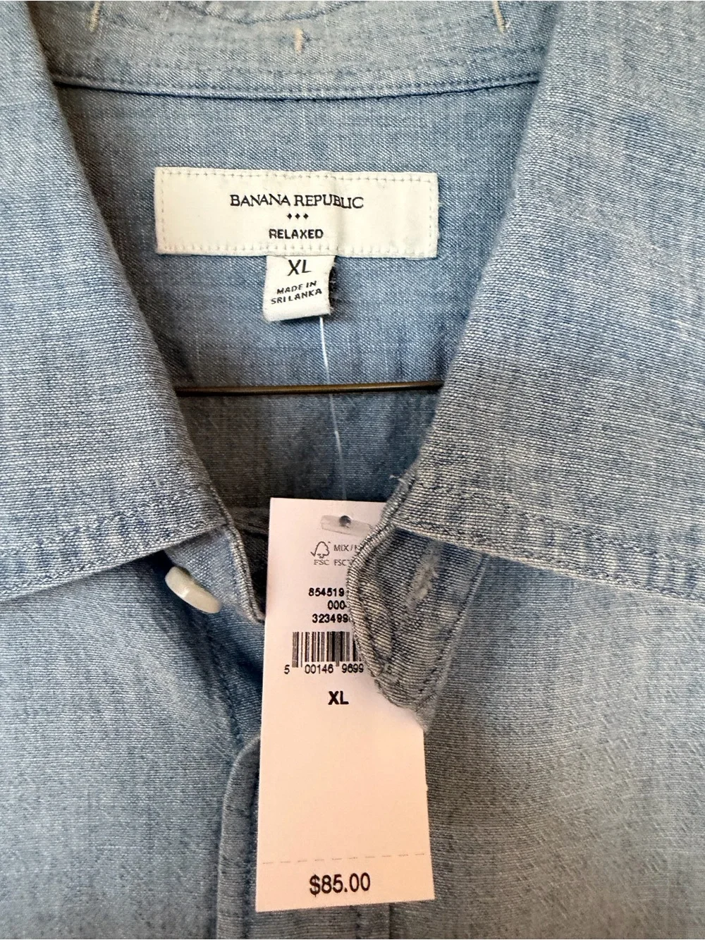 Banana Republic Light Blue Denim Patch Pocket Shirt Jacket